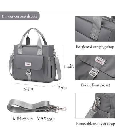 Medium Tote Purse Bag, Waterproof Top Handle Shoulder Crossbody Handbag for Work College Travel Shopping Grey $16.73 Totes