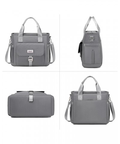 Medium Tote Purse Bag, Waterproof Top Handle Shoulder Crossbody Handbag for Work College Travel Shopping Grey $16.73 Totes