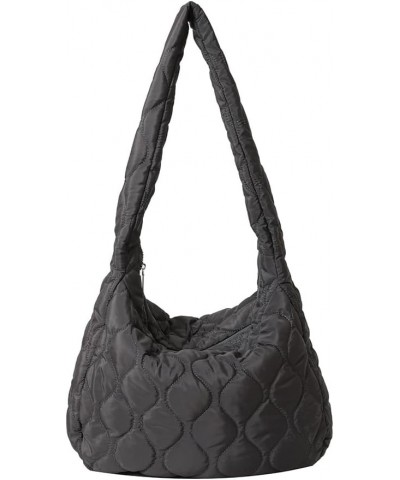 Quilted Tote Bag for Women Puffer Crossbody Bag Quilted Padding Shoulder Bag Winter Lightweight Puffy Hobo Bag A08-grey $12.4...