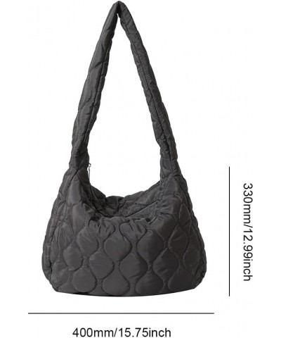 Quilted Tote Bag for Women Puffer Crossbody Bag Quilted Padding Shoulder Bag Winter Lightweight Puffy Hobo Bag A08-grey $12.4...