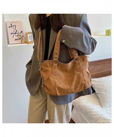 Tote Bag for Women Retro Large Crossbody Shoulder Bags Purse Fashion Vegan Leather Top Handle Handbags for Work Gift Brown $2...