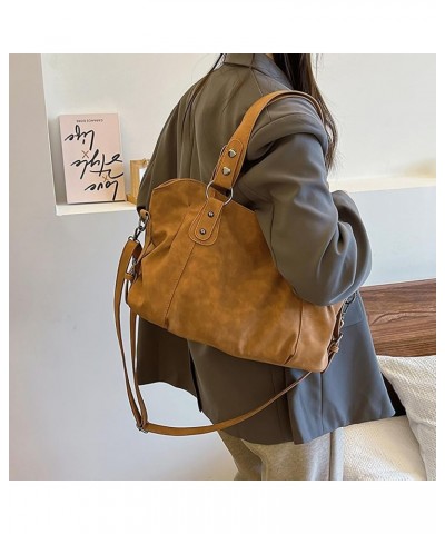 Tote Bag for Women Retro Large Crossbody Shoulder Bags Purse Fashion Vegan Leather Top Handle Handbags for Work Gift Brown $2...