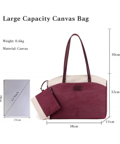 Canvas Tote Bag for Women Large Capacity Handbag Casual Lightweight Shoulder Bag Top Handle Handbag Purple $28.10 Totes