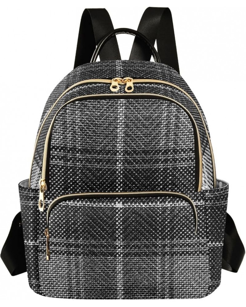 Colorful Plaid Women's Backpack Wallet Casual Small Backpack Fashion Women's Travel Bag School Backpack Color246 Medium $14.7...