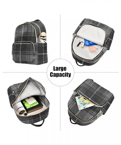 Colorful Plaid Women's Backpack Wallet Casual Small Backpack Fashion Women's Travel Bag School Backpack Color246 Medium $14.7...