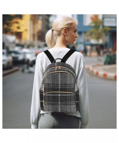 Colorful Plaid Women's Backpack Wallet Casual Small Backpack Fashion Women's Travel Bag School Backpack Color246 Medium $14.7...