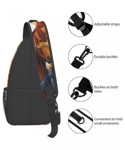 Men's Crossbody Bags, Casual Compatible with Cool Animal Print Tiger Stripes Daypacks for Cycling and Travel, Fashion Sling S...