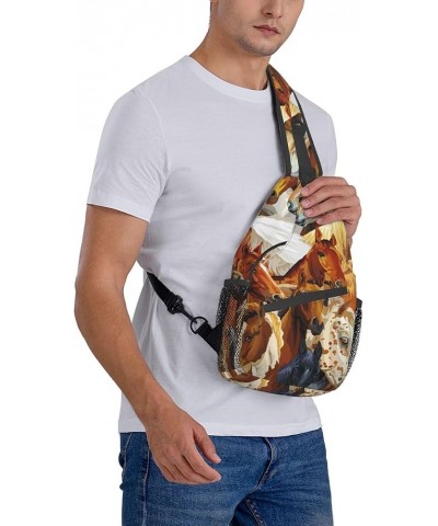 Men's Crossbody Bags, Casual Compatible with Cool Animal Print Tiger Stripes Daypacks for Cycling and Travel, Fashion Sling S...