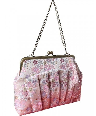 Kiss Lock Purse Handbag Crossbody Bag/Handmade in Japan Shoulder Bag 2-Way Bag Evening Clutch Cherry Blossom Pink, Pink $57.8...