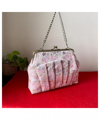 Kiss Lock Purse Handbag Crossbody Bag/Handmade in Japan Shoulder Bag 2-Way Bag Evening Clutch Cherry Blossom Pink, Pink $57.8...