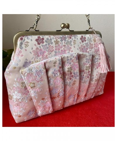 Kiss Lock Purse Handbag Crossbody Bag/Handmade in Japan Shoulder Bag 2-Way Bag Evening Clutch Cherry Blossom Pink, Pink $57.8...