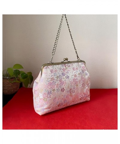 Kiss Lock Purse Handbag Crossbody Bag/Handmade in Japan Shoulder Bag 2-Way Bag Evening Clutch Cherry Blossom Pink, Pink $57.8...