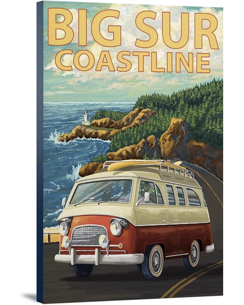 Big Sur, California, Camper Van, (24x36 Wrapped Canvas, Wall Decor, Artwork) 12x18 Stretched Canvas $38.40 Totes