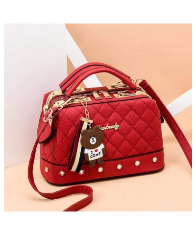 Women's Handbag Pendant Ornament Satchel Shoulder Bag Double Zipper Tote Camera Bag Wallet 577heisewujinaixin $26.87 Totes