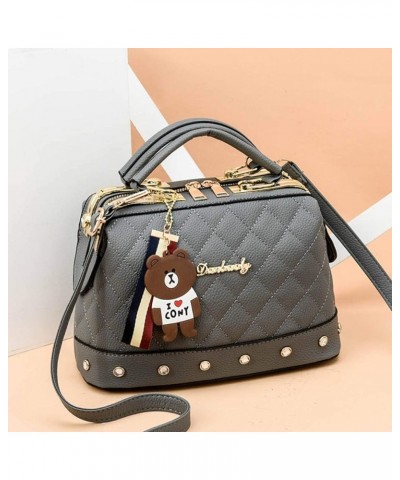 Women's Handbag Pendant Ornament Satchel Shoulder Bag Double Zipper Tote Camera Bag Wallet 577heisewujinaixin $26.87 Totes