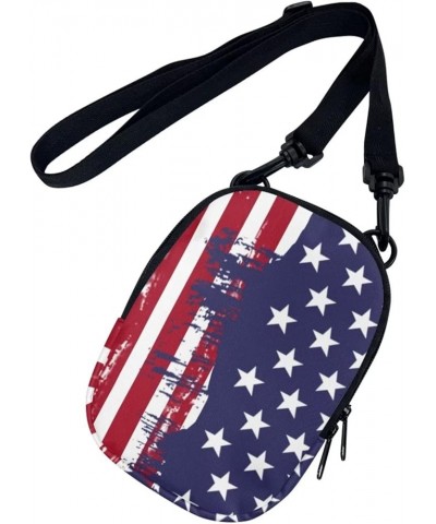 Mini Crossbody Bags for Women and Mens Sling Shoulder Satchel with Adjustable Strap American Flag Stars $10.00 Crossbody Bags