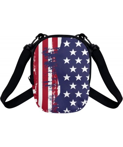 Mini Crossbody Bags for Women and Mens Sling Shoulder Satchel with Adjustable Strap American Flag Stars $10.00 Crossbody Bags