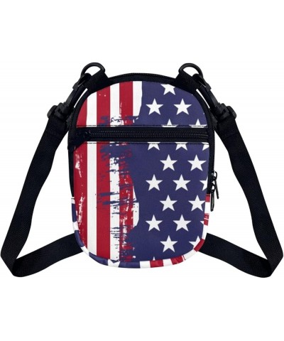 Mini Crossbody Bags for Women and Mens Sling Shoulder Satchel with Adjustable Strap American Flag Stars $10.00 Crossbody Bags