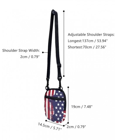 Mini Crossbody Bags for Women and Mens Sling Shoulder Satchel with Adjustable Strap American Flag Stars $10.00 Crossbody Bags