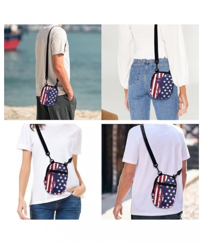 Mini Crossbody Bags for Women and Mens Sling Shoulder Satchel with Adjustable Strap American Flag Stars $10.00 Crossbody Bags