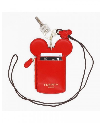 ID Holder With Lanyard Badge Holder,PU Leather newchic Cute Animal Shape neck wallet for Women(Red) Red $5.79 Wallets