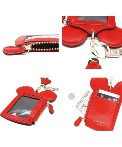 ID Holder With Lanyard Badge Holder,PU Leather newchic Cute Animal Shape neck wallet for Women(Red) Red $5.79 Wallets