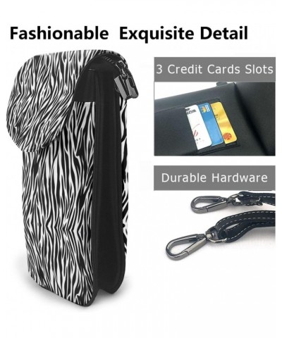 women leather Cell Phone Purse Zebra Print picture Multifunction,Soft, durable,Convenient for daily use and travel Black $14....