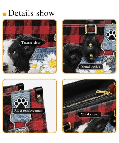 Personalized Border Collie Dog Handbags, Custom Name Dog Leather Bags, Purses, Shoulder Bag, Gift For Dog Mom Dog Lover Style...