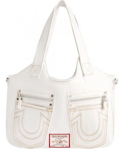 Women's Satchel Bag, Crossbody Purse Handbag with Horseshoe Logo Stitching White $27.50 Crossbody Bags