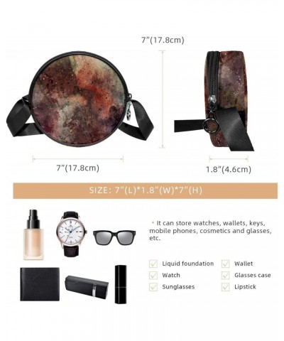 Grunge Watercolor Crossbody Bag for Women Teen Girls Round Canvas Shoulder Bag Purse Tote Handbag Bag $10.19 Totes