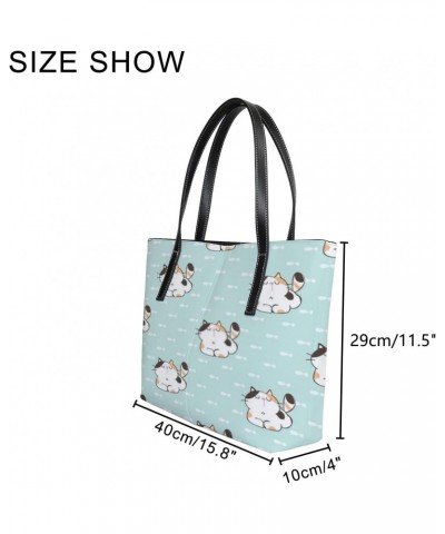 Fashionable women's handbag tote bag, Cute Cartoon Catprinted shoulder bag is light and durable $24.99 Shoulder Bags