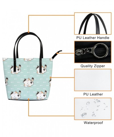 Fashionable women's handbag tote bag, Cute Cartoon Catprinted shoulder bag is light and durable $24.99 Shoulder Bags