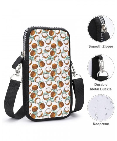 Watercolor Coconuts Unisex Cross-Body Bags Small Phone Purses Wallet Shoulder Bag Pouch for Travel Beach Workout $11.43 Cross...