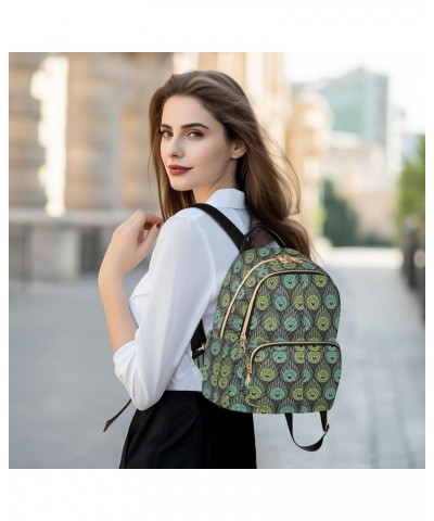 Abstract Peacock Feathers Boho Winter Geometric Women Backpack Purse Shoulder Bag Color Medium $13.53 Backpacks