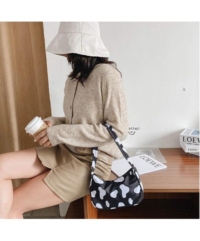 Women Cow Print Shoulder Bag Clutch Purse Underarm Handbag Satchel Zipper Tote Bag Purse Cow Print Black $8.54 Totes