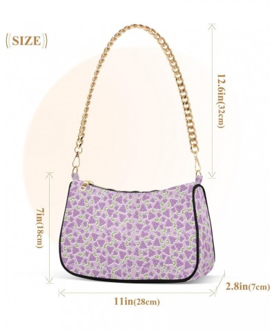 Women's Shoulder Handbag Grape Background Stylish Tote Handbag Hobo Handbag Clutch Handbags with Chain $14.88 Totes