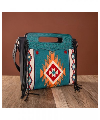 Aztec Tapestry Collection Tote Bag Western Shoulder Handbag and Crossbody Purse for Women Diamond Tote Black $32.39 Satchels