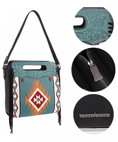 Aztec Tapestry Collection Tote Bag Western Shoulder Handbag and Crossbody Purse for Women Diamond Tote Black $32.39 Satchels