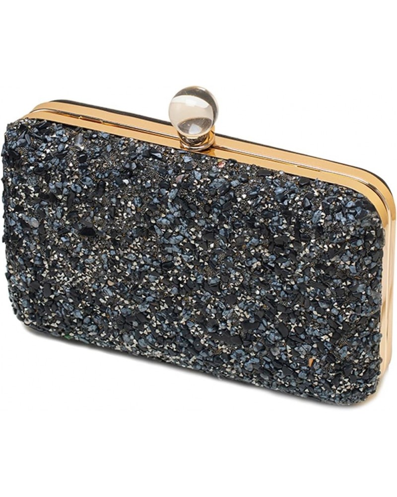 Women Evening Bag Rhinestone Clutch Bag Ladies Handbag With Detachable Chain Bridal Wedding Purse Black $25.63 Evening Bags