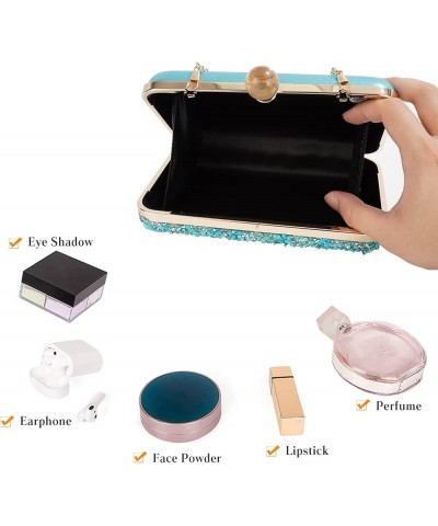 Women Evening Bag Rhinestone Clutch Bag Ladies Handbag With Detachable Chain Bridal Wedding Purse Black $25.63 Evening Bags