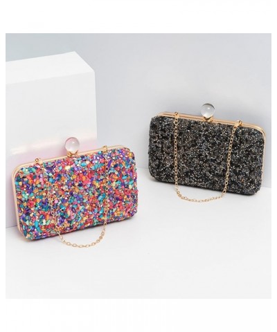 Women Evening Bag Rhinestone Clutch Bag Ladies Handbag With Detachable Chain Bridal Wedding Purse Black $25.63 Evening Bags