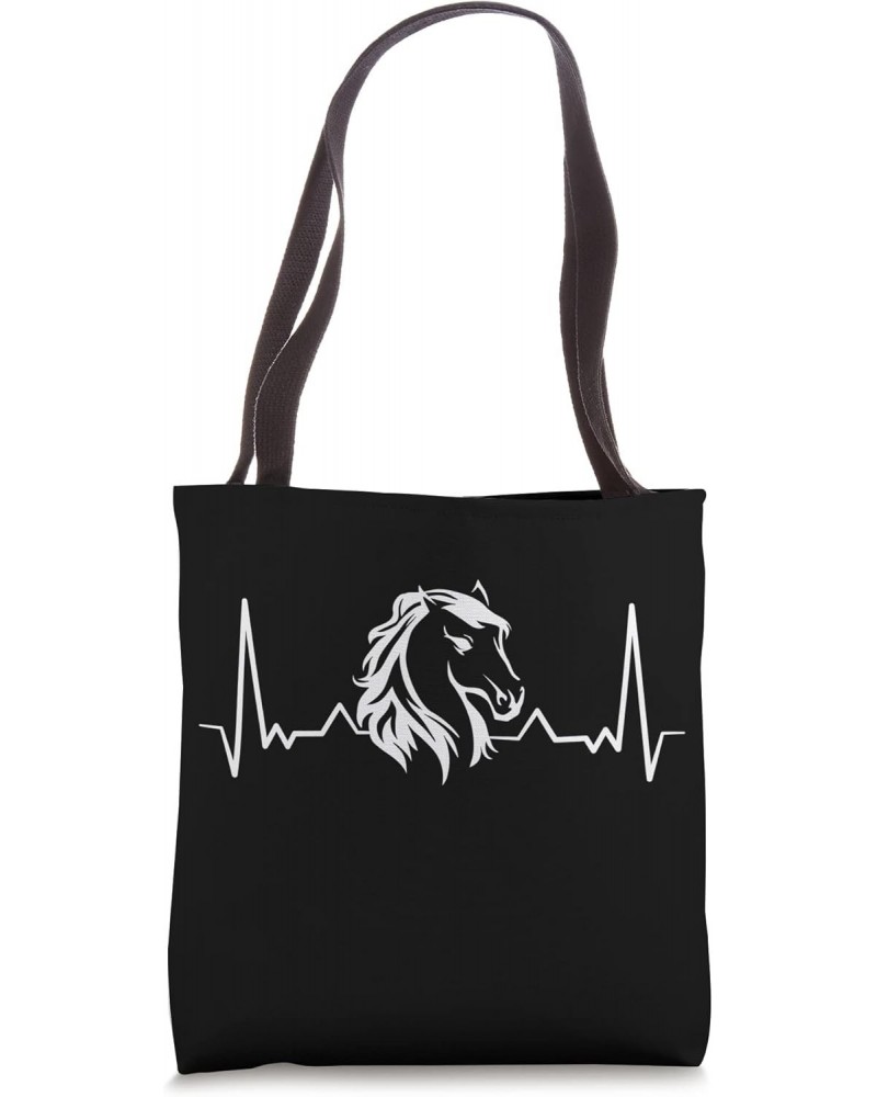 Horse lover T-Shirt - Horse Heartbeat For Horseback Riding Tote Bag $12.85 Totes