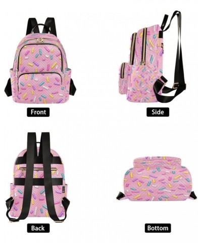 Fashion Backpack Mini Backpack Purse Casual Daily Backpack Pink Donuts for Travel for College Work Small $17.10 Backpacks