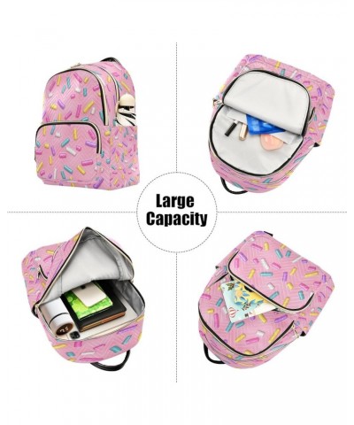 Fashion Backpack Mini Backpack Purse Casual Daily Backpack Pink Donuts for Travel for College Work Small $17.10 Backpacks