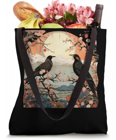 Ukiyo e crow collage art Japanese Art Japanese Woodblock Art Tote Bag $17.30 Totes