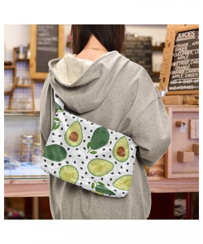 Avocado Fruits Furry Tote Bag for Women Crossbody Bag Shoulder Purses Cross Body Bag with Zipper for Winter $11.75 Totes