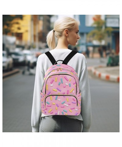 Fashion Backpack Mini Backpack Purse Casual Daily Backpack Pink Donuts for Travel for College Work Small $17.10 Backpacks