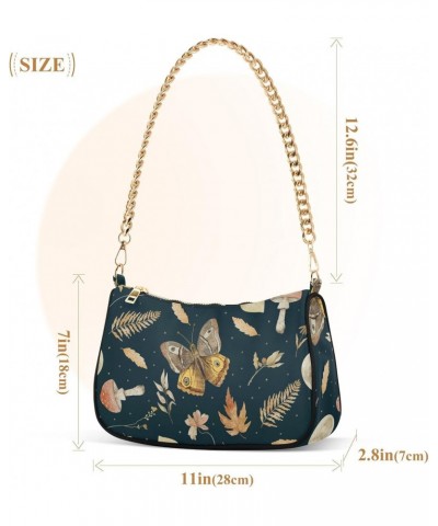 Retro Mushroom Shoulder Bags for Women Crossbody Bags Tote Handbag Stylish Clutch Purse with Chain Strap 7.1x11x2.8 in $14.10...