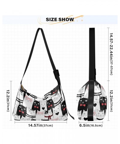 Cats Hobo Bags for Women Leather Purses Crossbody Bag Handbag Shoulder Bag for Travel Gifts Work $16.17 Hobo Bags