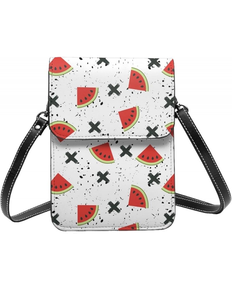 Womens Crossbody Bags Halloween Pumpkin Cat Print Phone Bag Wallet Purses Adjustable Strap Watermelon Pattern (13) $17.09 Cro...